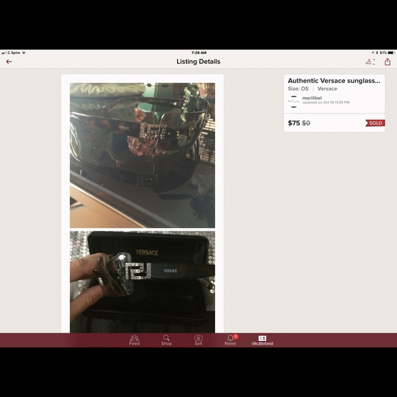 SOLD.  Authentic Versace sunglasses - Picture 3 of 4